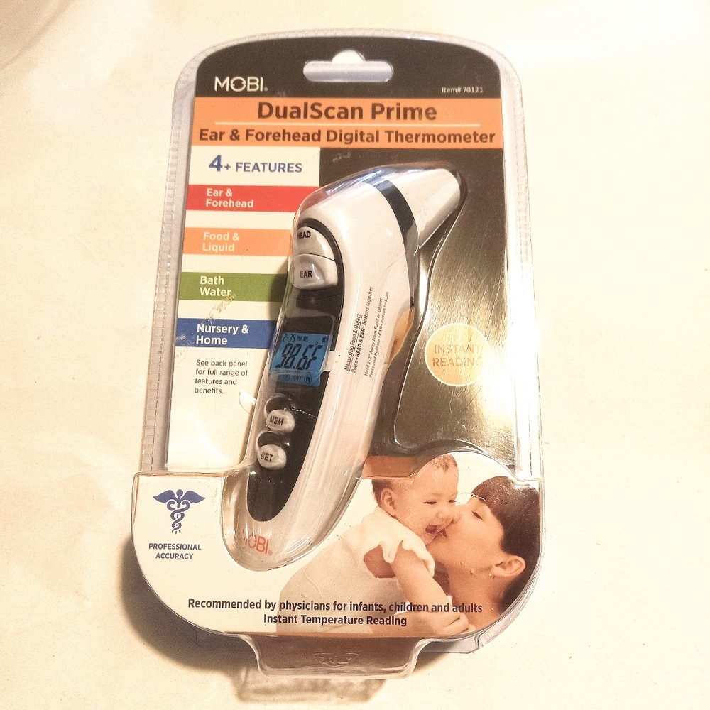 Mobi DualScan Prime 2 in 1 Ear & Forehead Digital Thermometer Instant Reading